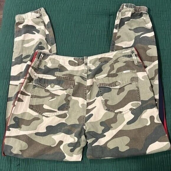 SKU 2 Mother The Misfit Camo Side Stripe Pants 26 Green Blue Red - Picture 9 of 9